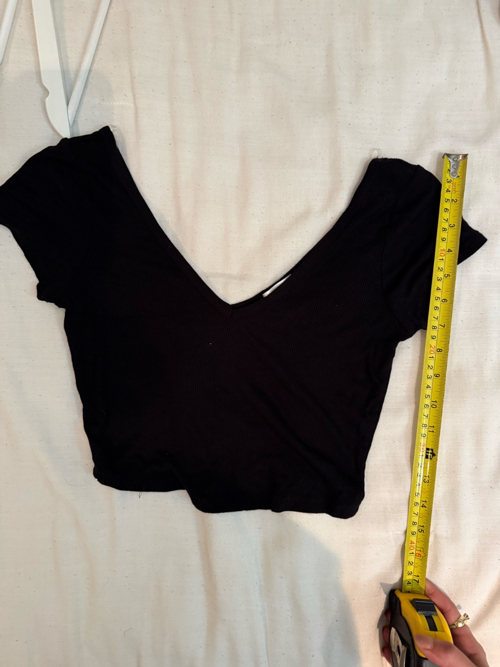Black Ribbed cropped top